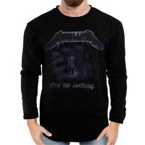 Metallica Ride The Lightning Black Long Sleeve Graphic Tee size large